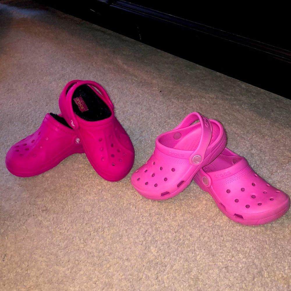 Crocs Childs size 10 pink bundle